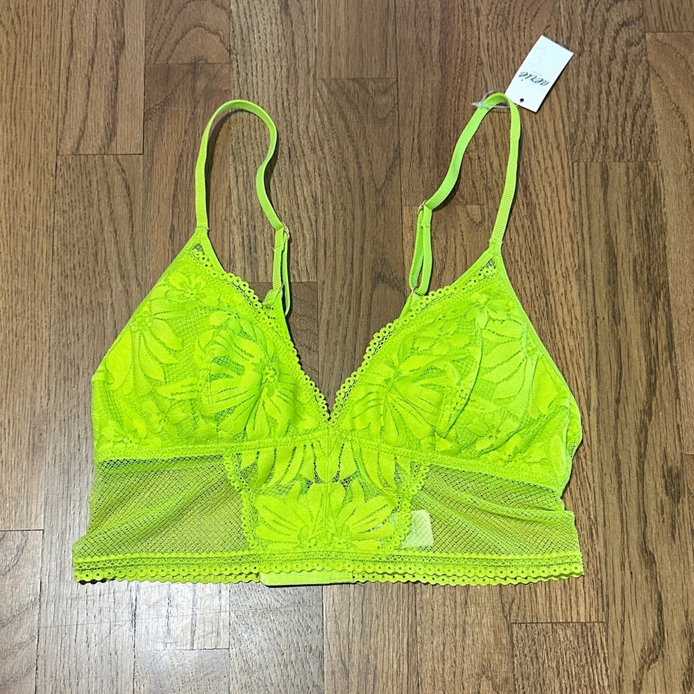 Aerie Bright Green Lace Bralette